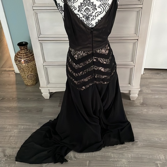 Elegant black tie evening black/lace evening dress size 7/8 - Picture 5 of 8